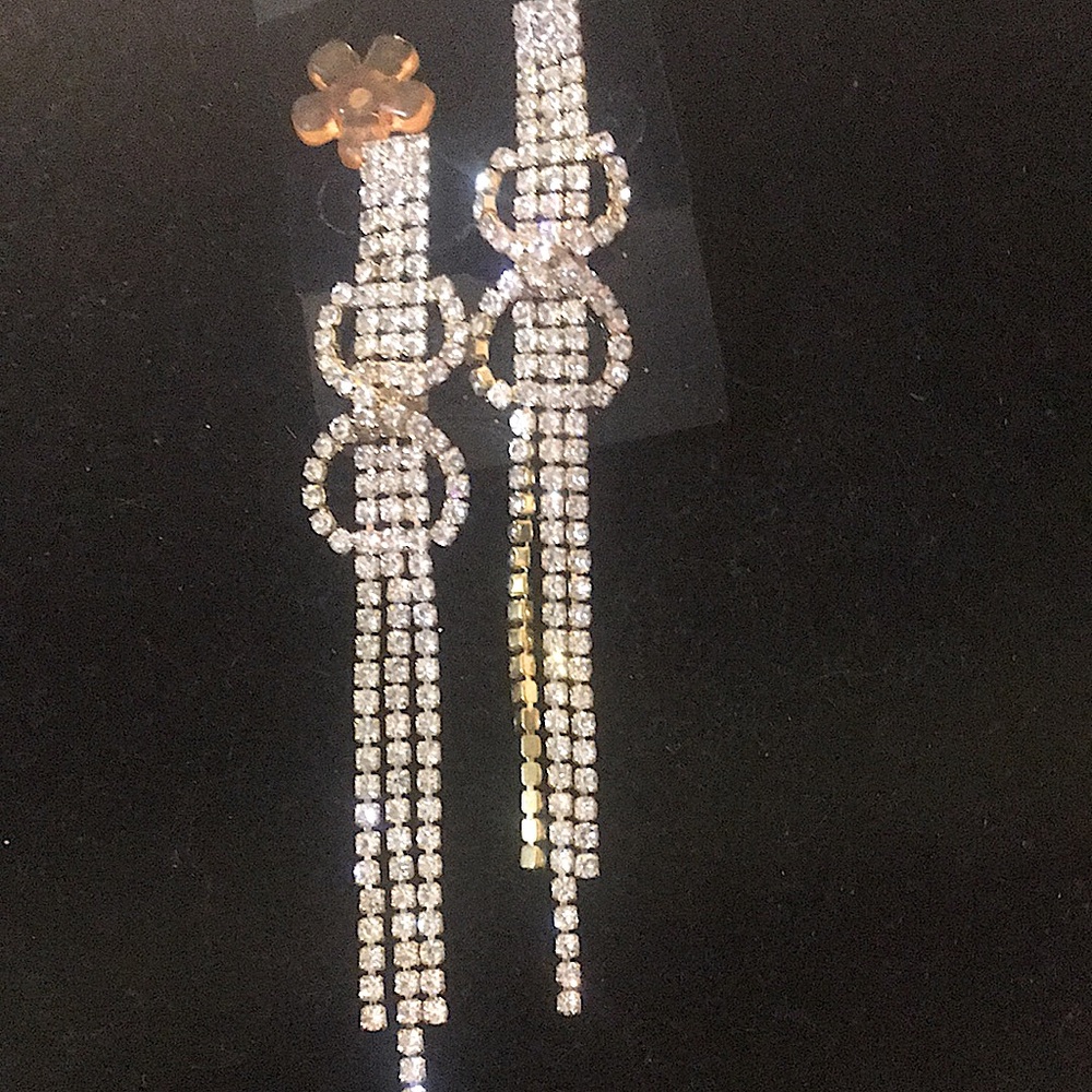 Rhinestone Dangling Earrings